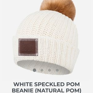 Love Your Melon white speckled pom beanie